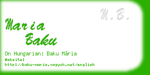 maria baku business card